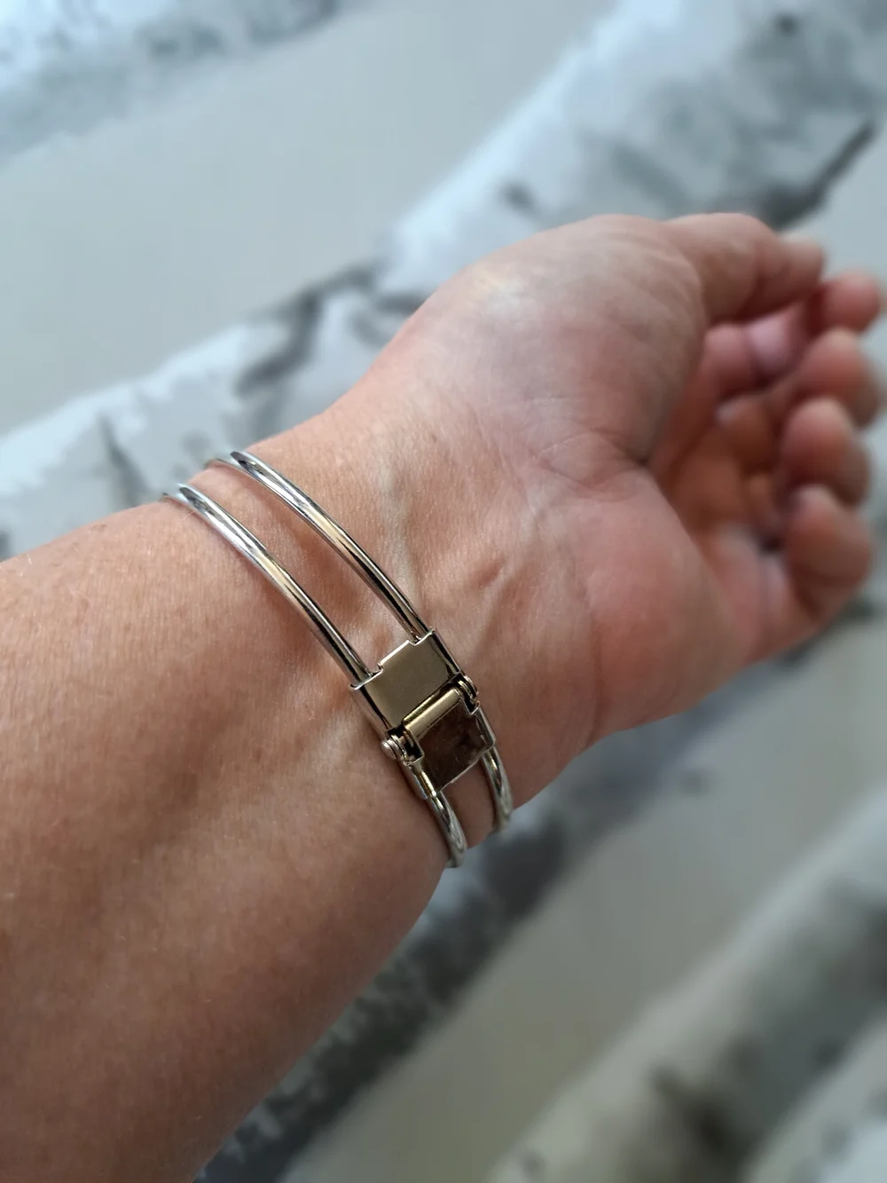 Spent Rounds Bullet Bracelet - 28 Gauage Silvertone Double-Disc Bangle